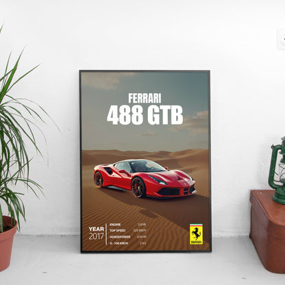 Ferrari 488 GTB Постер (2017)