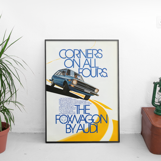Audi Fox Wagon ретро постер за стена | CarPosters™