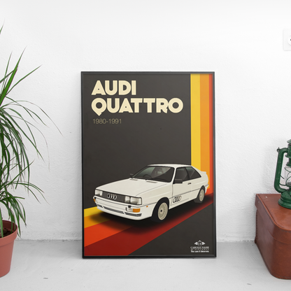 Audi Quattro 1980-1991 ретро постер за стена | CarPosters™