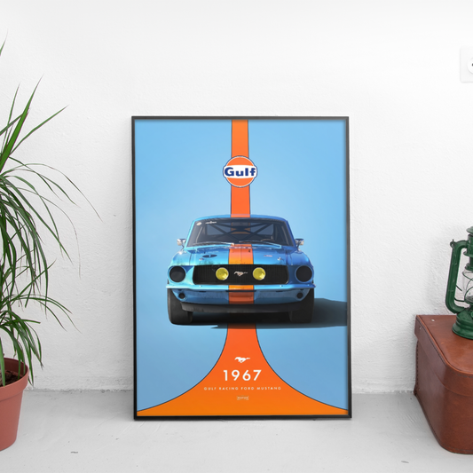 Ford Mustang Gulf 1967 ретро постер за стена | CarPosters™