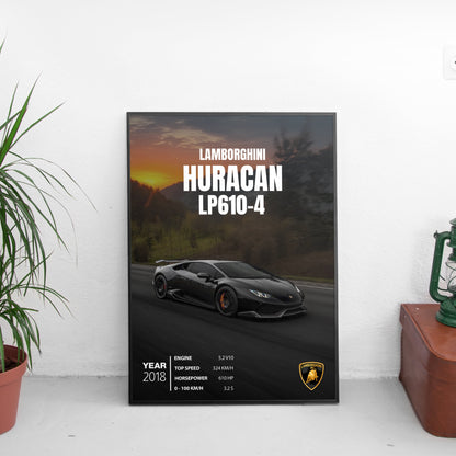 Lamborghini HURACAN LP610-4 Постер (2018)