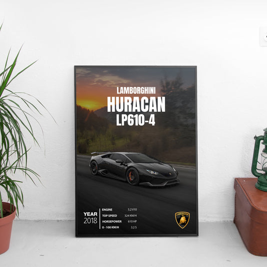 Lamborghini HURACAN LP610-4 Постер (2018)