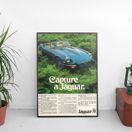 Jaguar Рекламен ретро постер за стена | CarPosters™