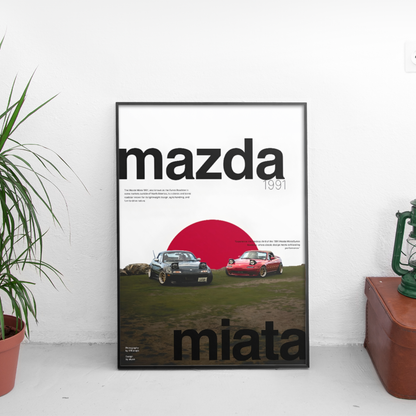 Mazda Miata ретро постер за стена | CarPosters™