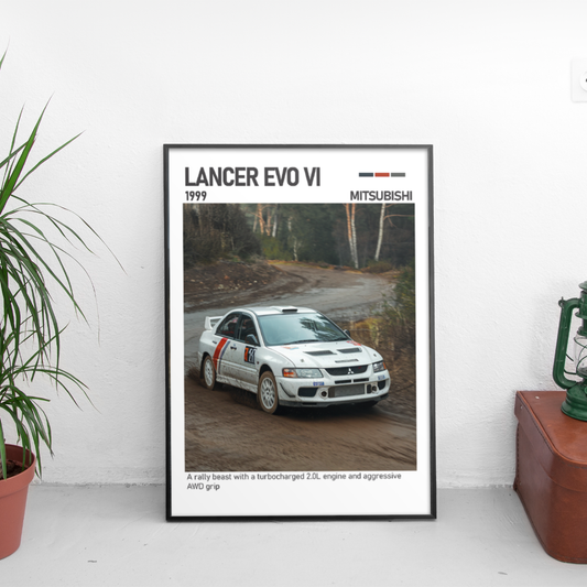 Mitsubishi Lancer Evo VI 1999 постер за стена | CarPosters™