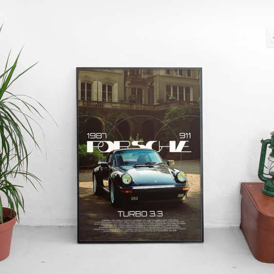 Porsche 911 1987 ретро постер за стена | CarPosters™