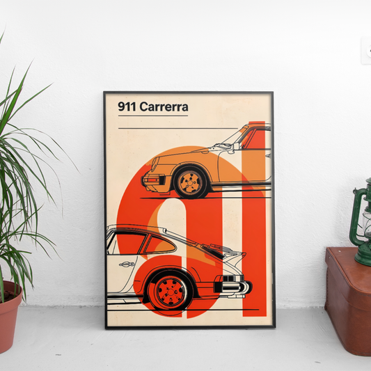 Porsche 911 Carrera ретро постер за стена | CarPosters™