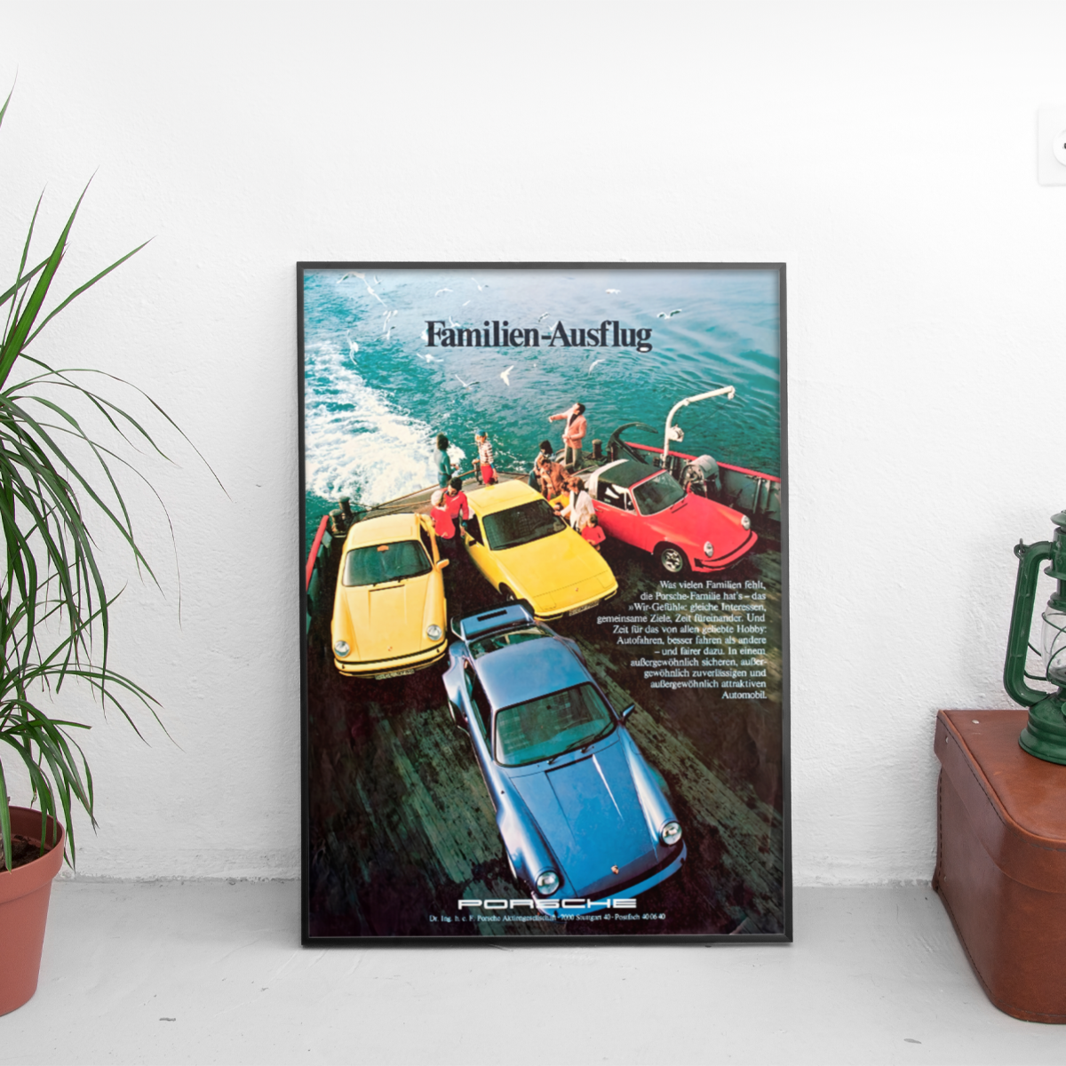 Porsche Familien-Ausflug ретро постер за стена | CarPosters™