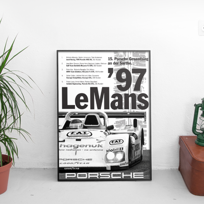 Porsche Le Mans 1997 ретро постер за стена | CarPosters™