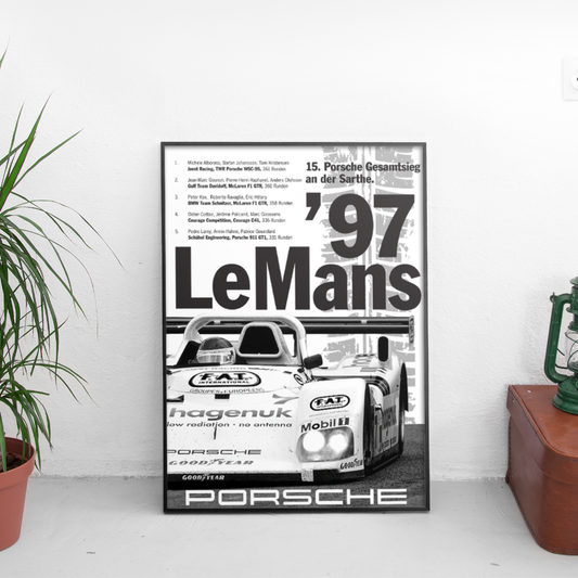 Porsche Le Mans 1997 ретро постер за стена | CarPosters™
