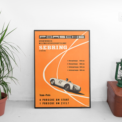 Porsche Sebring ретро постер за стена | CarPosters™