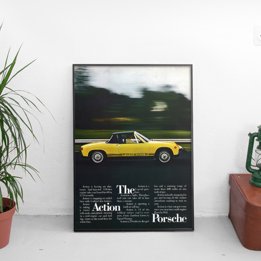 PORSCHE THE ACTION Ретро Постер