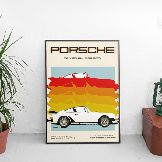 Porshce Driven By Passion ретро постер за стена | CarPosters™