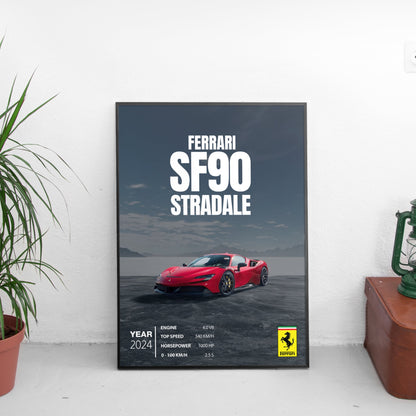 Ferrari SF90 Stradale Постер (2024)